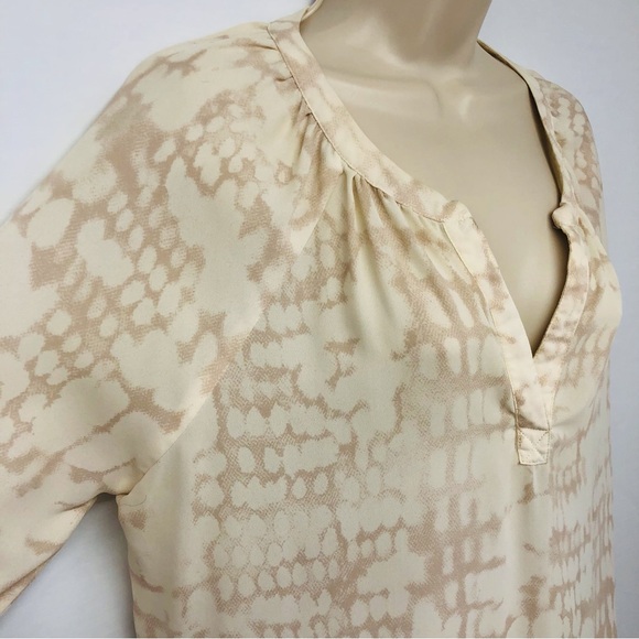 Cynthia Rowley Cream Print Popover Top - Picture 14 of 16